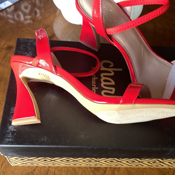 Sexy red patent leather strappy shoe by Charles & David - Picture 2 of 5